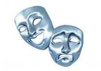 PEWTER TACK PIN Drama Masks
