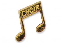 GOLD CHOIR NOTE LAPEL PIN