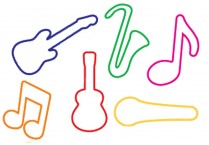 MUSIC BANDZ Glow-in-the-Dark Notes/Instruments Pkg/24
