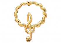 CLEF ON BRAIDED RING TACK PIN