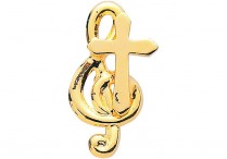 CROSS ON CLEF TACK PIN