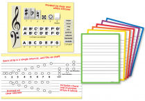 Music-Go-Rounds MINI INTERVALS/CHORDS, THEORY in all KEYS & WIPE-OFF DOUBLE STAFF CHARTS