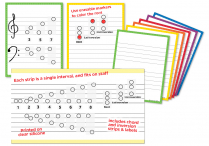 Music-Go-Rounds MINI INTERVALS & CHORDS & 6 WIPE-OFF DOUBLE STAFF CHARTS