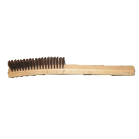 Brush Steelwire-Hardwood handle, 3 rows hard steel