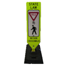 Yield to Pedestrian Channelizing Device, R1-6 sign/base