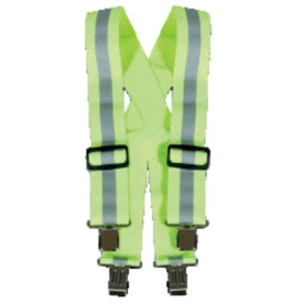 Suspenders - Reflective Safety, Lime-yellow w/reflect stripe