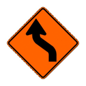 Sign,Roll-Up,30x30, W1-4L, Left Reverse Curve (Symbol)