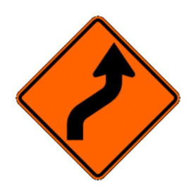 Sign,Roll-Up,30x30, W1-4R, Right Reverse Curve (Symbol)