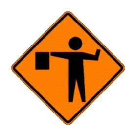 Standard Legend Traffic Sign, 36"x36", "Flagger"