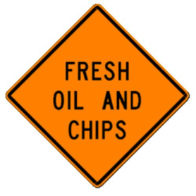 Sign,Roll-Up,36x36, W21-5-1, Fresh Oil and Chips