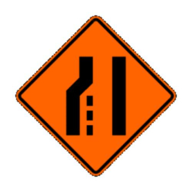 Sign,Roll-Up,36x36, W4-2L, Left Lane Transition (Symbol)