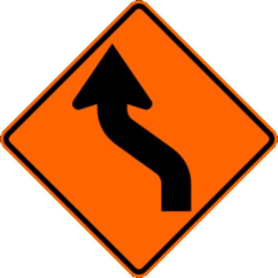 Sign,Roll-Up,36x36, W1-4L, Left Reverse Curve (Symbol)