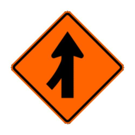 Sign,Roll-Up,36x36, W4-1L, Merge Left (Symbol)