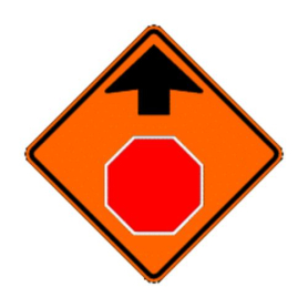 Sign,Roll-Up,48x48, W3-1, Stop (red with arrow)