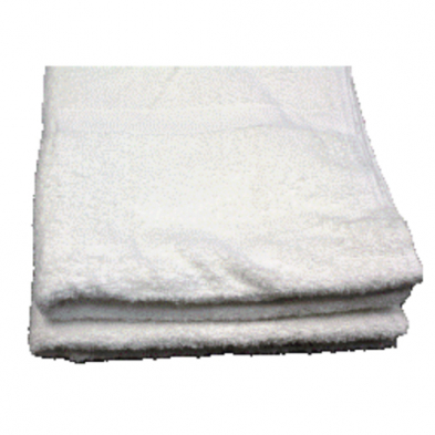 Dozen of delux bath towels made out of cotton and polyester on size 22 by 44 inches.