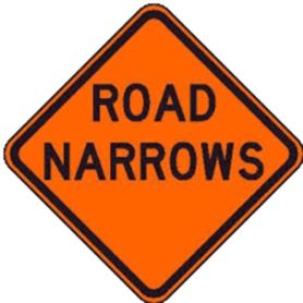 Sign,Roll-Up,36x36, W5-1, Road Narrows