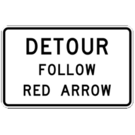 Sign,Roll-Up,48x30, G20-6, Detour Follow Red Arrow