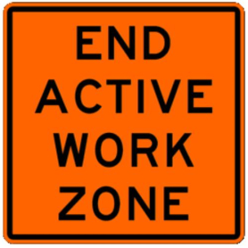 Sign,Roll-Up,36x36, W21-20, End Active Work Zone