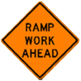 Sign,Roll-Up,48x48, W21-101, Ramp Work Ahead