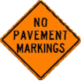 Sign,Roll-Up,36x36, W21-16, No Pavement Markings