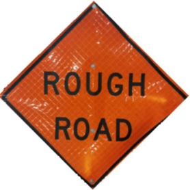 Sign,Roll-Up,30x30, W8-8, Rough Road