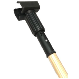 Mop Handle, Clamp Style, Plastic Head with 54" wooden handle