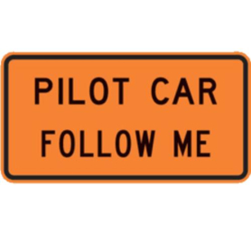 Sign, Roll-Up, 36x18 , G20-4, Pilot Car Follow Me, Ong/Blk