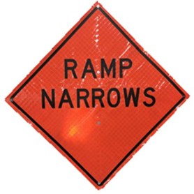 Sign,Roll-Up,48x48, W5-4, Ramp Narrows