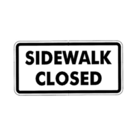 Sign,Roll-Up,24x12, R9-9, Sidewalk Closed