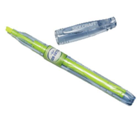 Eco-Bottle Highlighter Pen, Fine Tip, Cap, Yellow