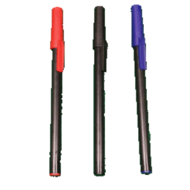 Three pens: blue, red, and green. Sizes vary from small to large. Perfect for all your writing needs.