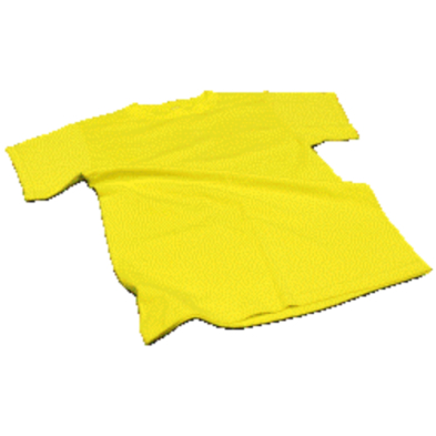 A yellow short sleeve t-shirt with a simple design and a comfortable fit. Perfect for visability. 