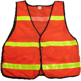 Safety Vest - Soft Mesh - Reflective Stripes, Orange