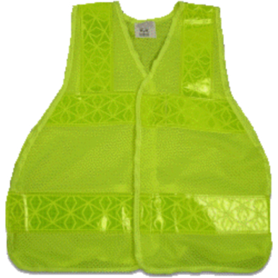 A yellow safety vest with yellow reflective stripes, ensuring visibility and protection in hazardous environments.