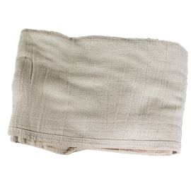 A gray folded blanket, neatly arranged with soft folds, ready to provide warmth and comfort.