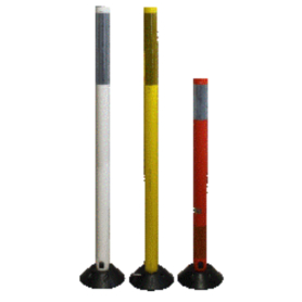 Tubular Marker Post - 18 with Reflective Sheeting, Surface Mount