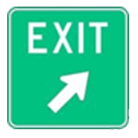 EXIT Reflective Roll-Up Sign, 48 x 48