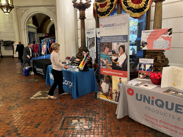 A table display in the PA State Capitol Building.