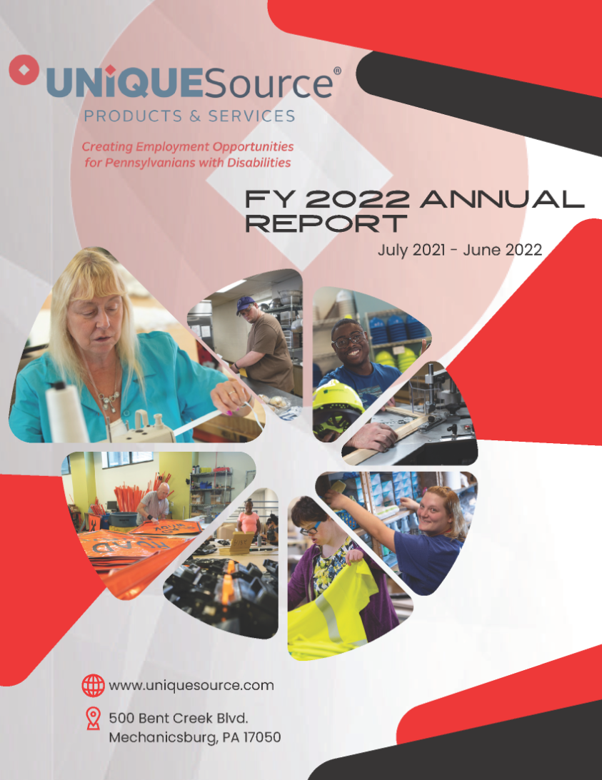 Report cover for the FY 2022 UniqueSource annual report.