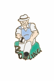 COMIC GENT BOWLER LAPEL BADGE