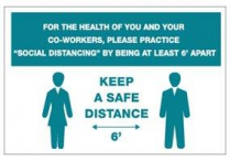 DISGEN6117-COVSD 11.875"W X 7.875"H SIGN (4/PK)