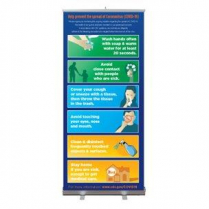 DISGEN63482-COV-BN 34"W X 82"H Retractable Banner Stand