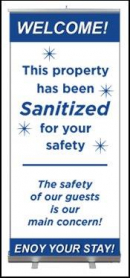 DISGEN63482-SAN-BN 34"W X 82"H Retractable Banner Stand