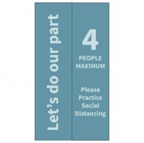 DISGEN63680-SDEL-TL 36"W X 80"H Elevator Door Decal Teal