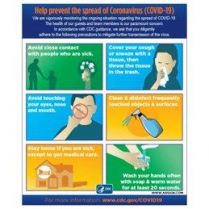 DISGEN6911-COVHOS 9"W X 11"H STYRENE SIGN (4/PK)