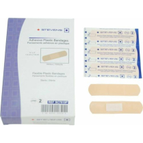 Stevens Adhesive Plastic Bandages, 0.75" x 3", Sterile