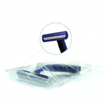 Bagged Twin Blade Razors, Blue