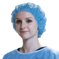 PRIMED® Bouffant Caps, Spunbond, Small, Blue - Vacuum Packed