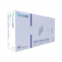 PRIMED® Comfort™ Vinyl Exam Gloves (100 per box), Large