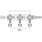 ICU Medical® Large Bore HI-FLO™ Stopcocks, 3-Gang, 4-Way, Swivel Male Luer Lock